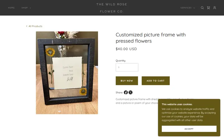 /the-wild-rose-store/ols/products/customized-picture-frame-with-pressed-flowers — The Wild Rose Flower Co.