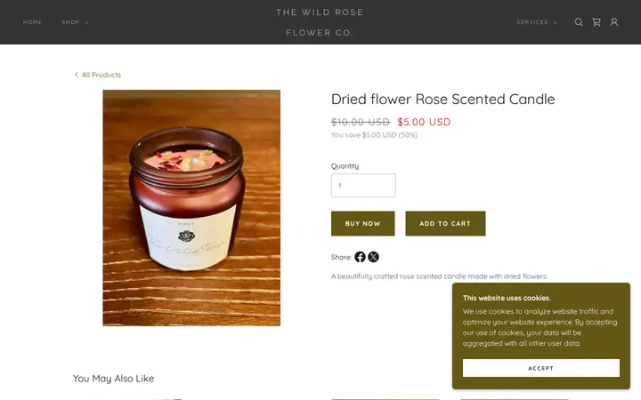 /the-wild-rose-store/ols/products/dried-flower-rose-scented-candle — The Wild Rose Flower Co.
