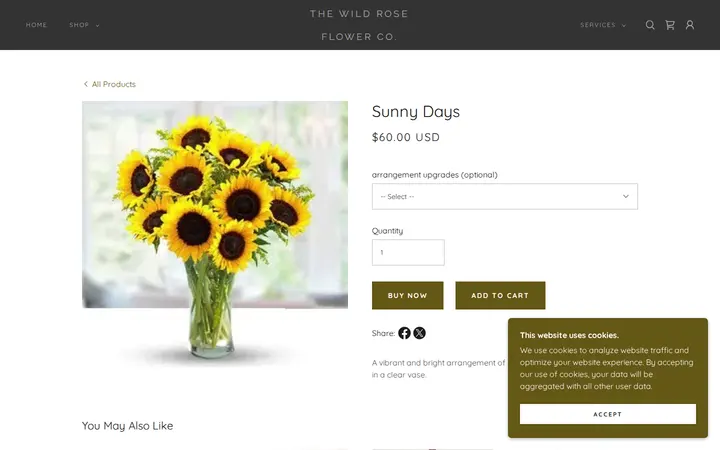 /the-wild-rose-store/ols/products/sunny-days — The Wild Rose Flower Co.
