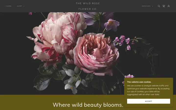 Website of The Wild Rose Flower Co.