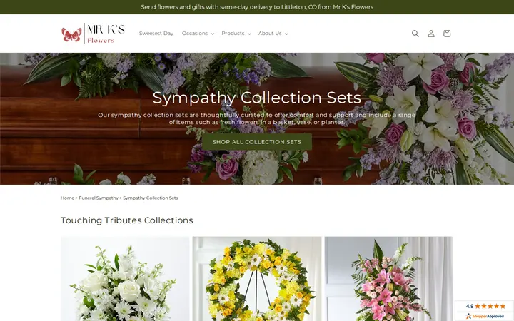 /pages/sympathy-collections — Mr K's Flowers
