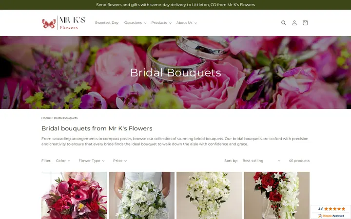 /collections/bridalbouquets — Mr K's Flowers