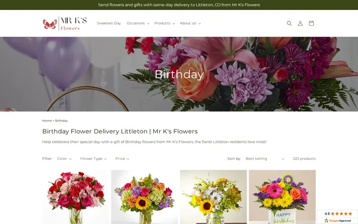 /collections/birthday — Mr K's Flowers