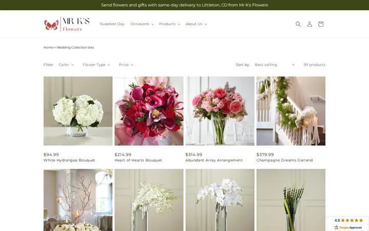 /collections/weddingcollectionsets — Mr K's Flowers