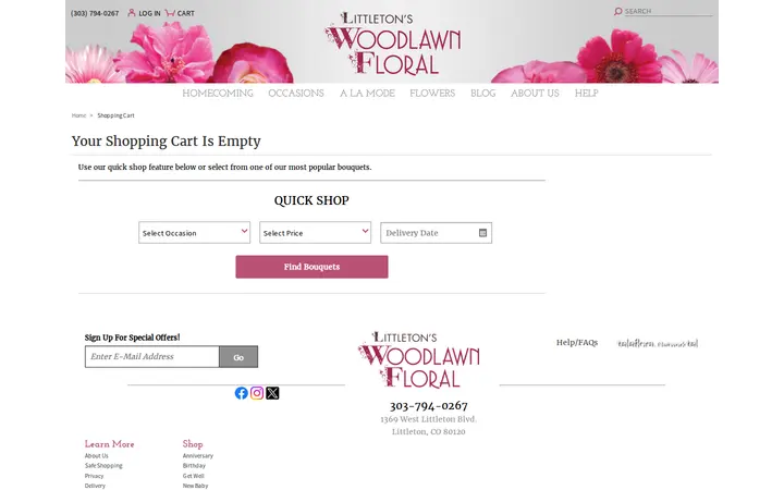 /cart;jsessionid=APLfYoJQkEtwTq8p2jndFCUEFwubaQa7ro8IhKDq.715597c5071333f5193faa7 — Littleton's Woodlawn Floral