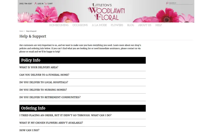 /faq — Littleton's Woodlawn Floral