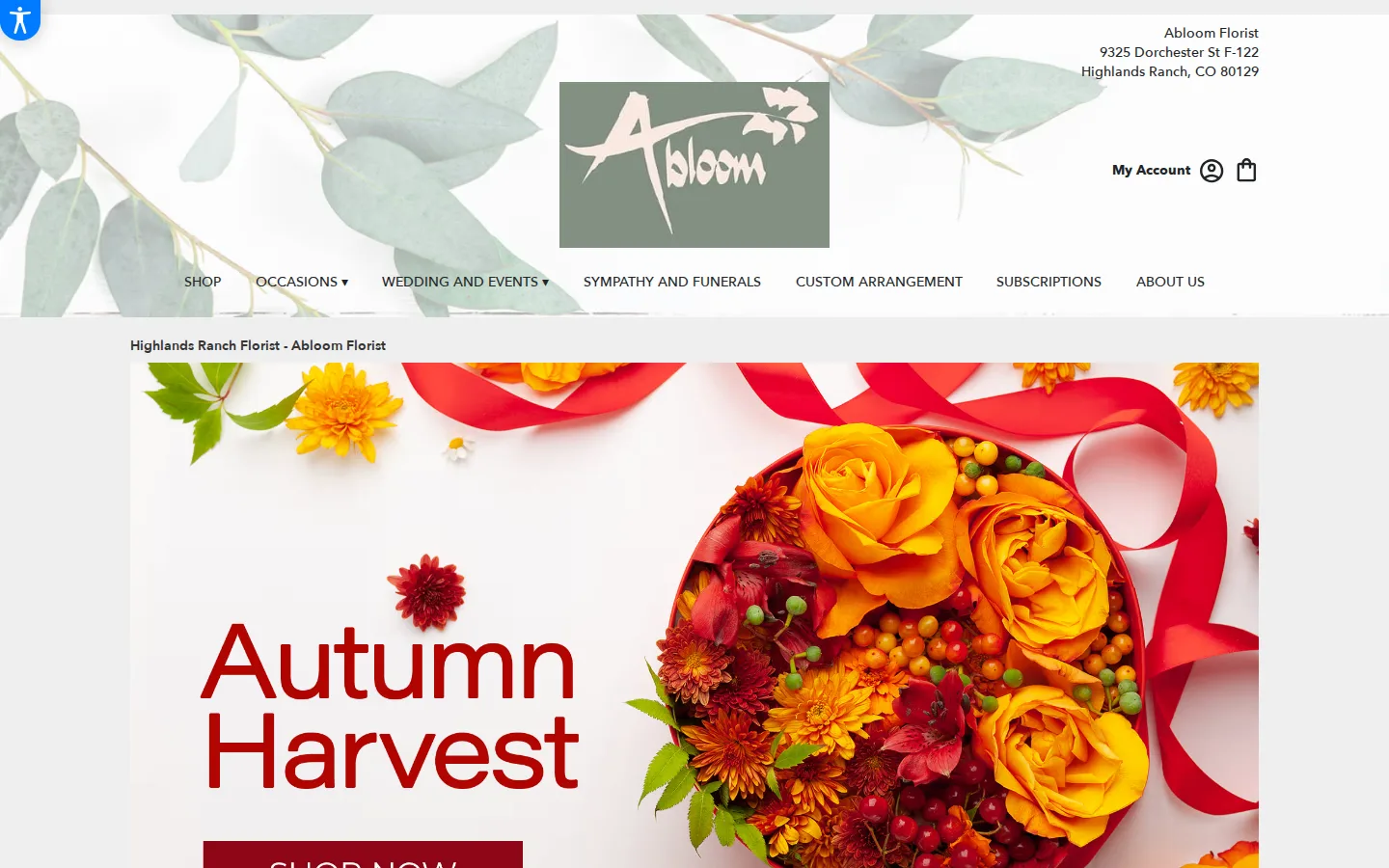Captured website of Abloom