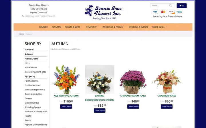 /shop/autumn — Bonnie Brae Flowers Inc.