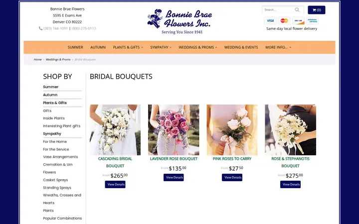 /shop/weddings-proms/bridal-bouquets — Bonnie Brae Flowers Inc.