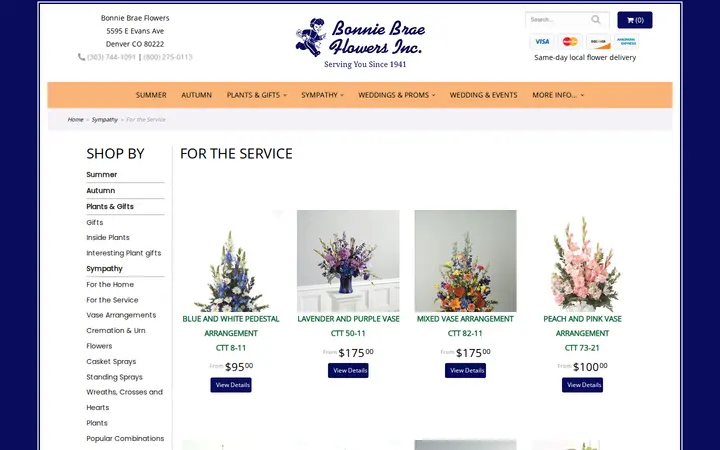 /shop/sympathy/for-the-service — Bonnie Brae Flowers Inc.