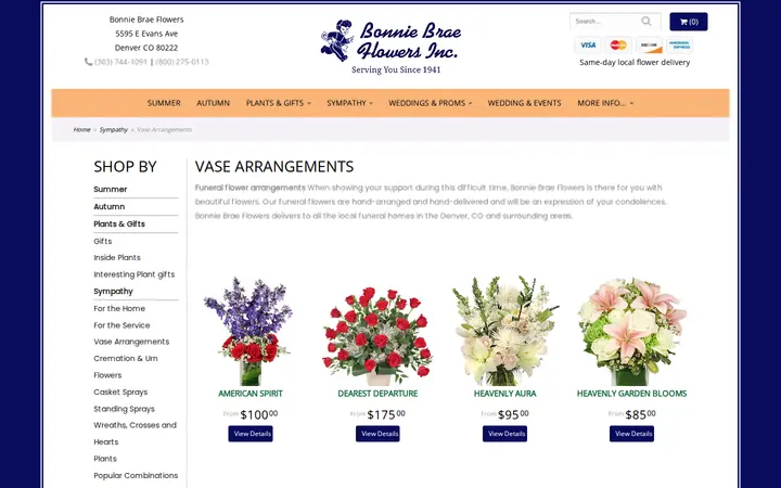 /shop/sympathy/vase-arrangements — Bonnie Brae Flowers Inc.