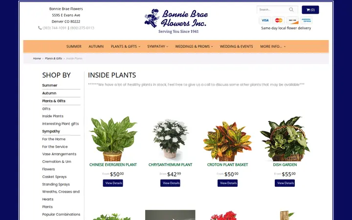 /shop/plants-gifts/inside-plants — Bonnie Brae Flowers Inc.