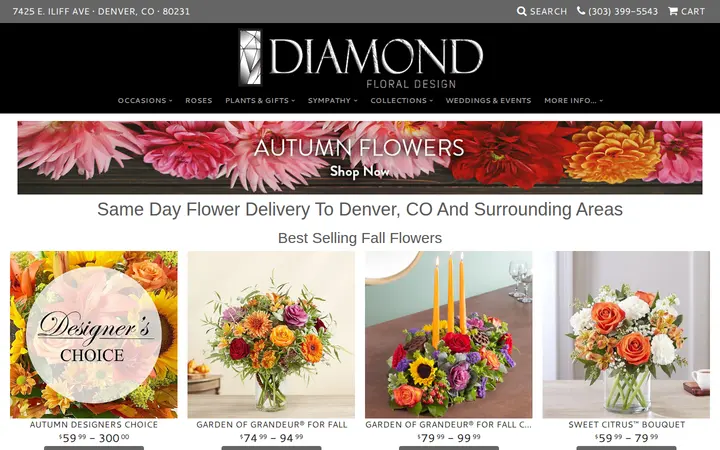 Website of Diamond Floral Designs