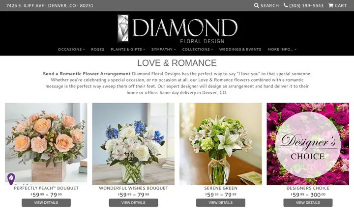 /shop/love-and-romance — Diamond Floral Designs