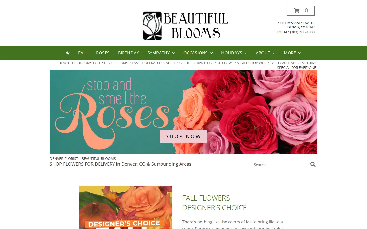 Captured website of Beautiful Blooms