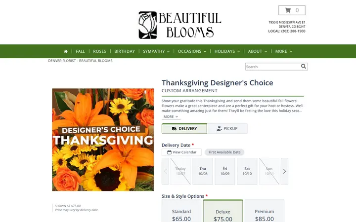 /product/dc071920/thanksgiving-designers-choice — Beautiful Blooms