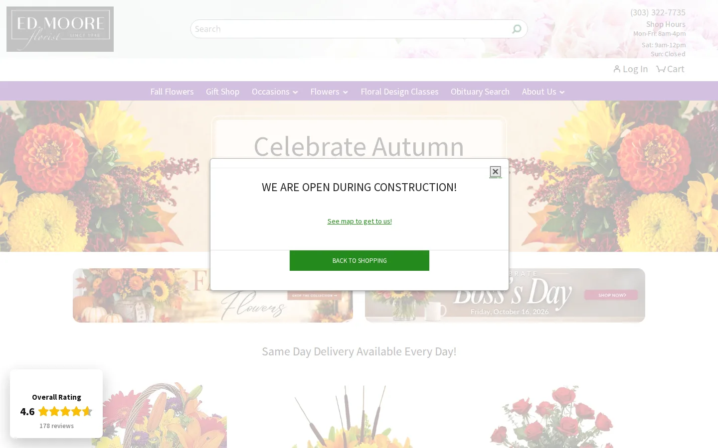 Captured website of Ed Moore Florist