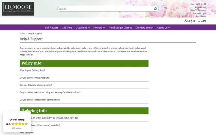 /faq — Ed Moore Florist