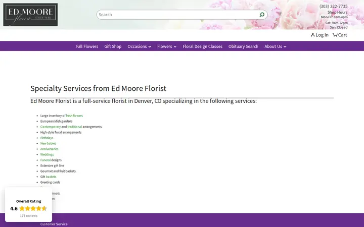 /specialty-services — Ed Moore Florist