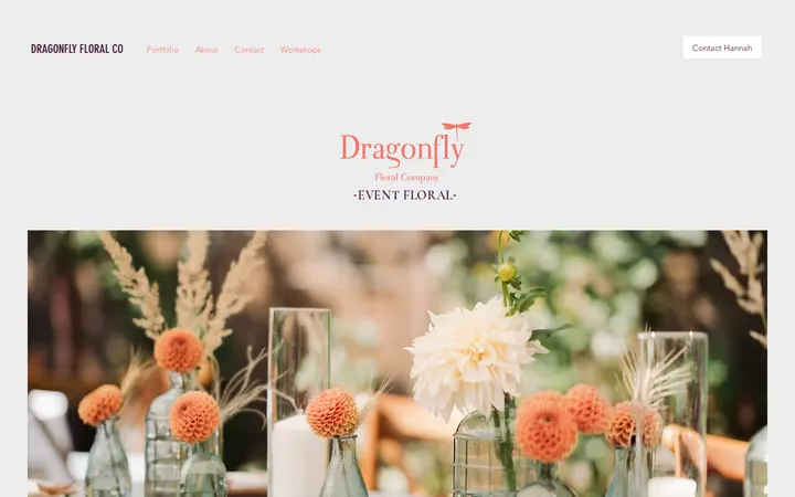 Website of Dragonfly Floral Company