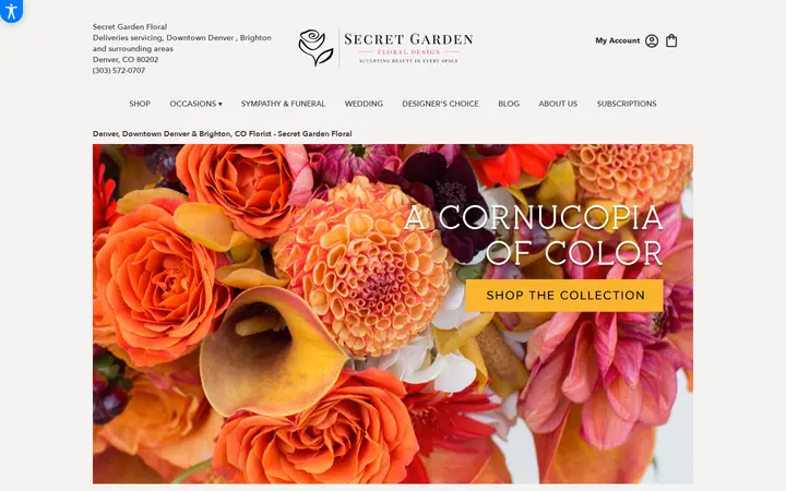 Website of Secret Garden Floral