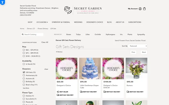 /denver-florist-flower-delivery/gift-sets-flowers — Secret Garden Floral