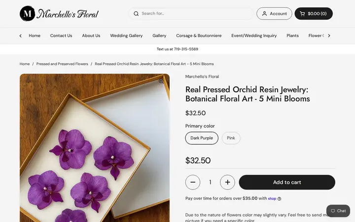 /collections/pressed-and-preserved-flowers/products/real-pressed-orchid-resin-jewelry-botanical-floral-art-5-mini-blooms — Marchello's Floral