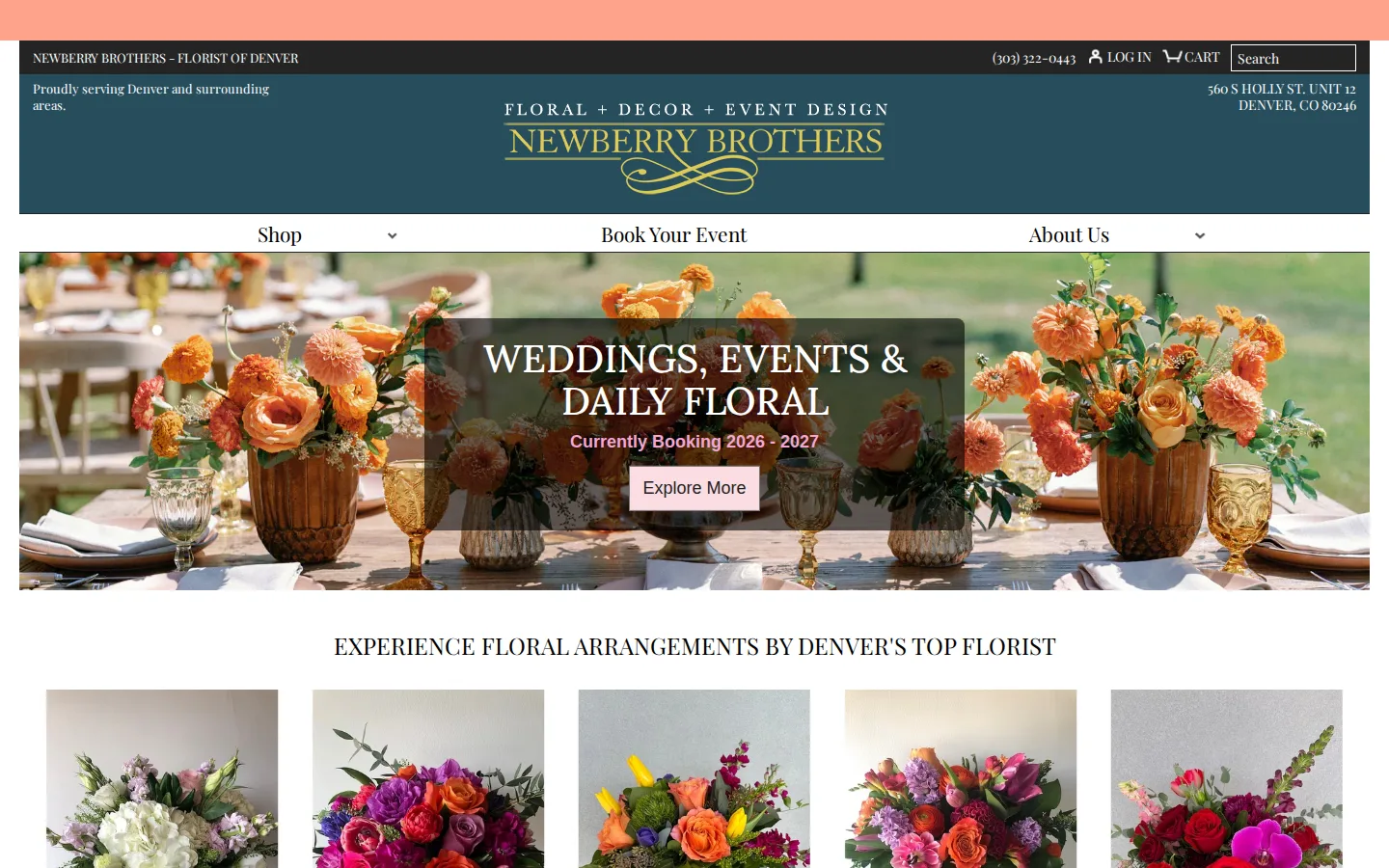 Captured website of Newberry Brothers Florist