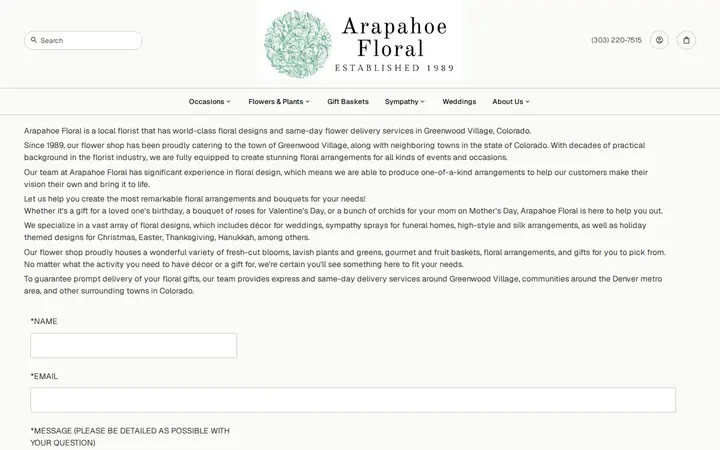 /contact-us — Arapahoe Floral