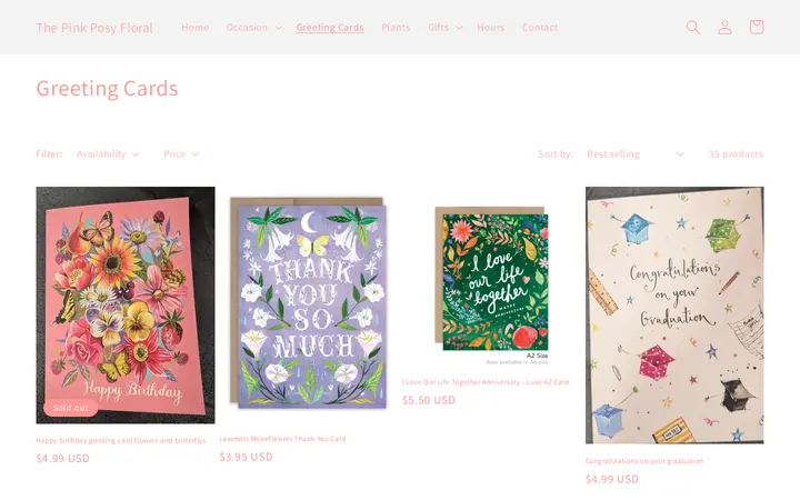 /collections/greeting-cards — The Pink Posy