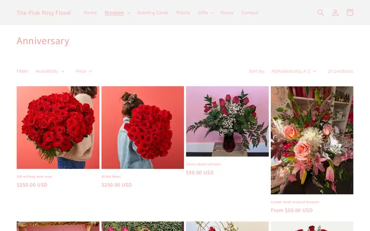 /collections/anniversary — The Pink Posy