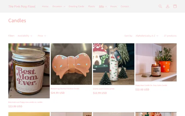 /collections/candles — The Pink Posy