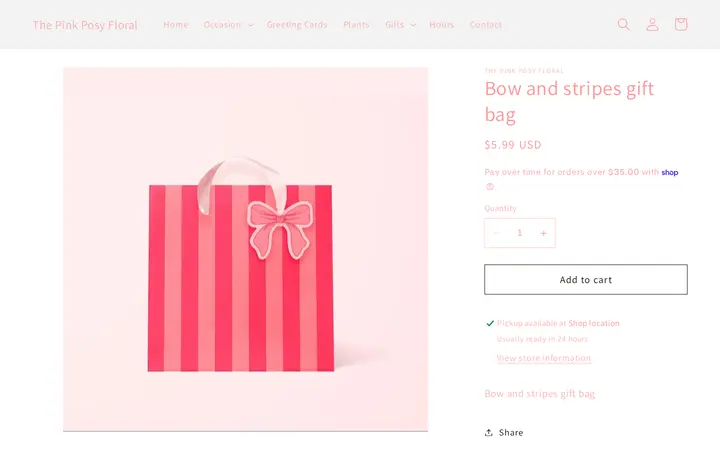 /products/bow-and-stripes-gift-bag — The Pink Posy