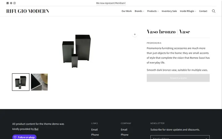 /collections/accessories-and-extras/products/vaso-bronzo-vase — Rifugio Modern