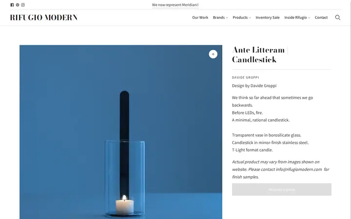 /collections/accessories-and-extras/products/ante-litteram-candlestick — Rifugio Modern