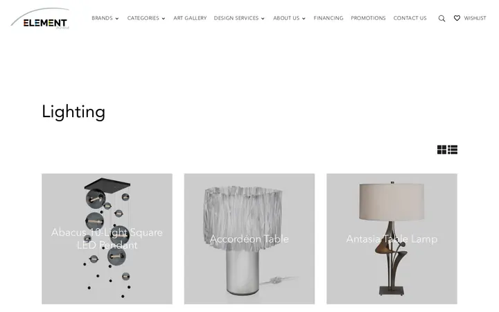 /designer-picks/lighting — ELEMENT Home | Furnishings & Fine Art