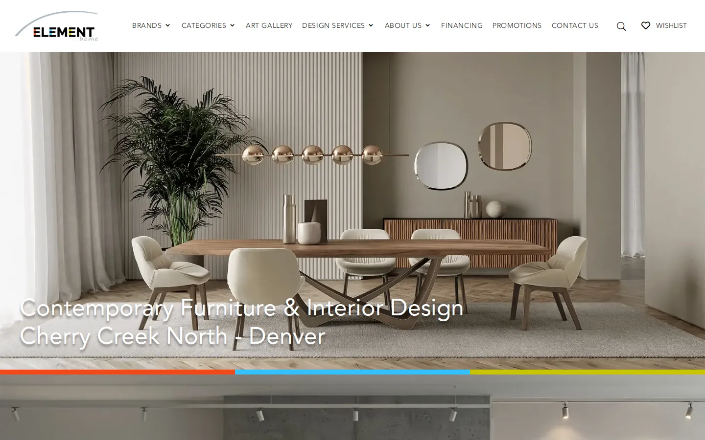 Captured website of ELEMENT Home | Furnishings & Fine Art