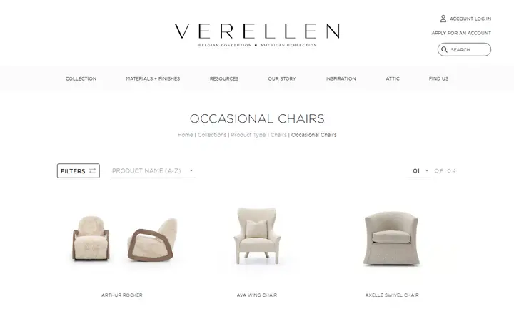 /collections/product-type/chairs/occasional-chairs — Verellen Atelier Denver