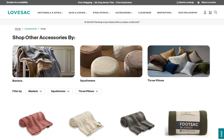 /accessories/shop — Lovesac