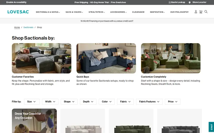 /sactionals/shop — Lovesac