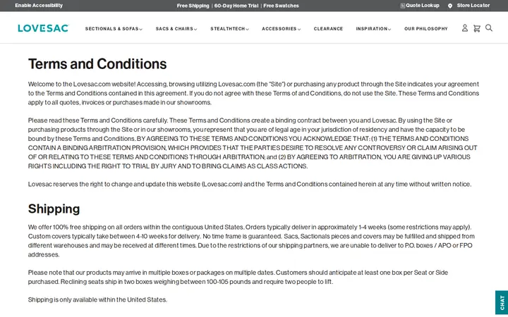 /terms-and-conditions — Lovesac
