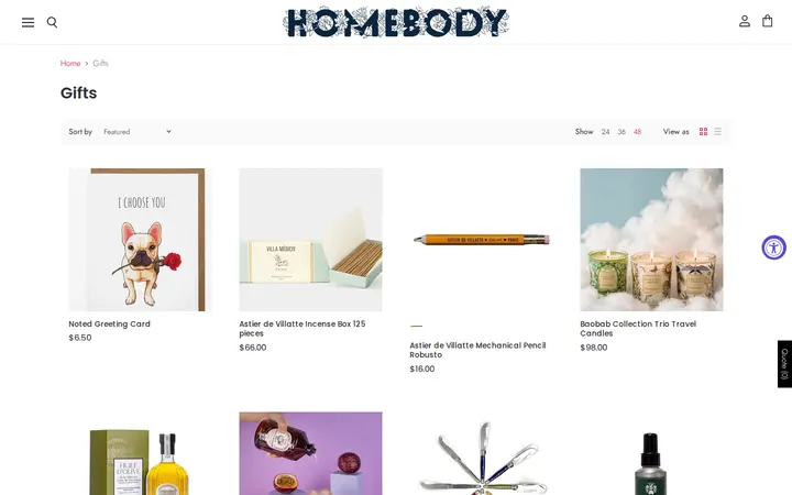 /collections/gifts — Homebody