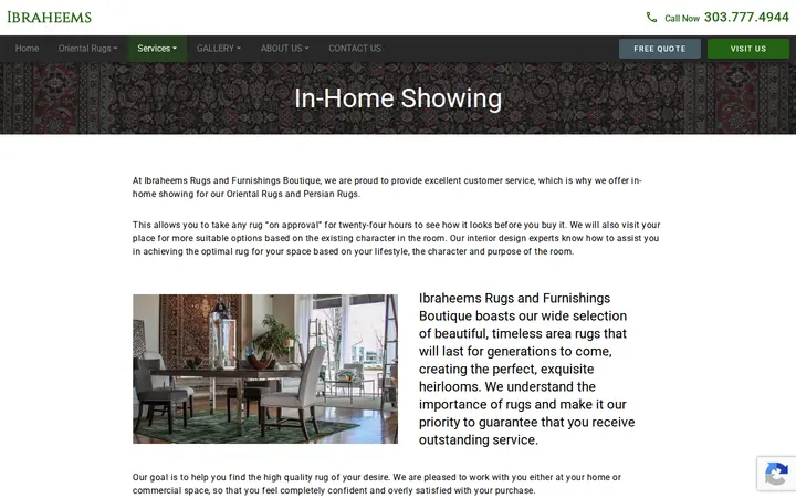 /services/in-home-showing — Ibraheems Rugs