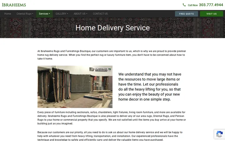 /services/home-delivery-service — Ibraheems Rugs