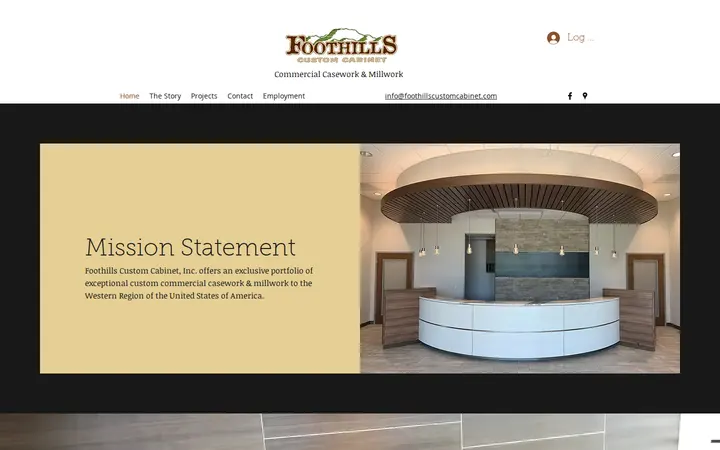 Website of Foothills Custom Cabinet