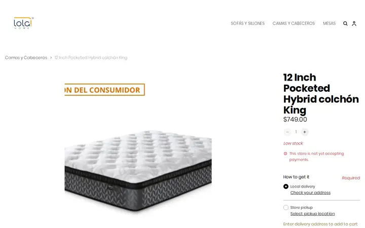 /product/12-inch-pocketed-hybrid-colch-n-king/479 — Lola Home Furniture