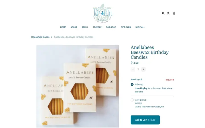 /product/anellabees-beeswax-birthday-candles/SSVFGUZR4TKDYCIV4W4JHFQR — JOY FILL