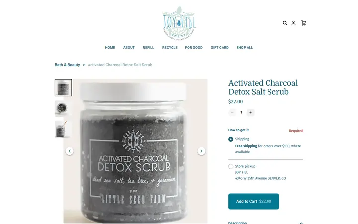 /product/activated-charcoal-detox-salt-scrub/C76YOO5UCXPPMTGUQWCJ3HDZ — JOY FILL