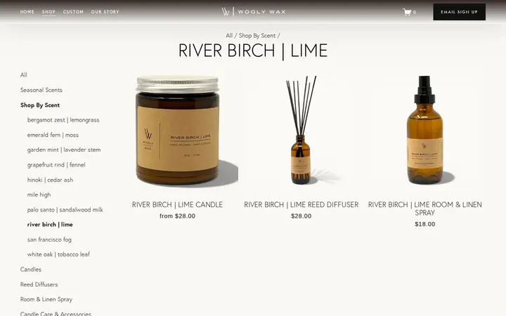 /shop/shop-by-scent/river-birch-lime — Wooly Wax Candles
