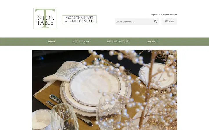 Website of T is for Table